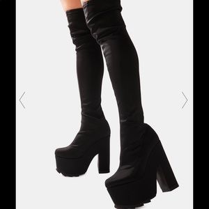 LABYRINTH THIGH HIGH PLATFORM BOOTS S 8 DOLLS KILL